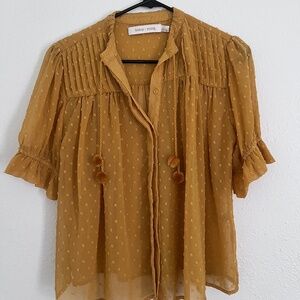 Bishop + Young orange blouse
